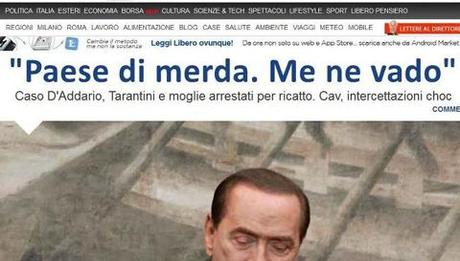 Berlusconi dice Italia paese di merda, me ne vado.