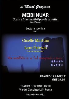 COMUNICATI: Meibi Nuar, lettura scenica al Teatro dei Conciatori venerdì 12 aprile.