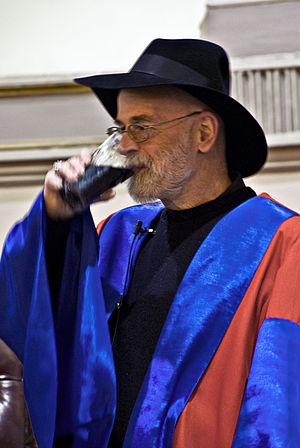 Terry Pratchett enjoying a Guinness at honorar...