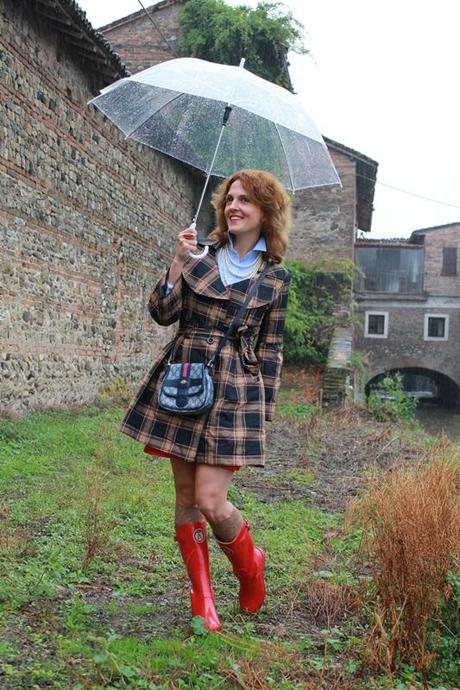 IndianSavage Margaret Dallospedale Red Rainboots Trench Rainy day 4