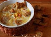 Gustosa Accozzaglia Zuppa Mais Crostini Caserecci Corn Chowder with Homemade Croutons