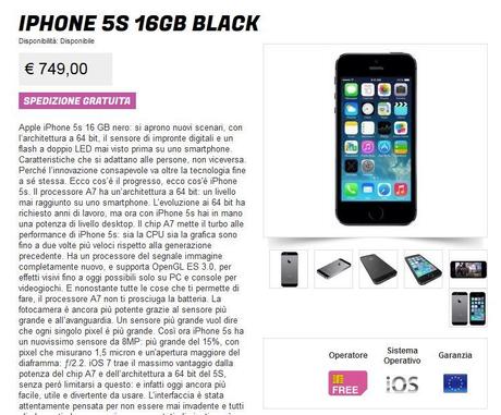 iphone 5s acquisto