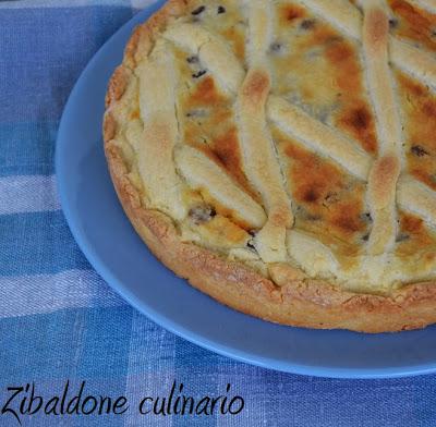 Crostata di ricotta, cioccolato e  uvetta