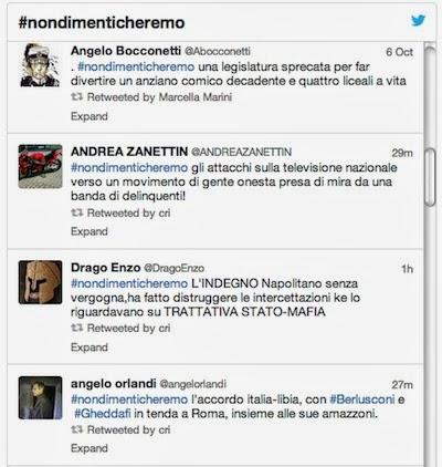 Beppe Grillo hashtag su Twitter