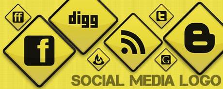 108 icone Social Media a forma di segnali stradali