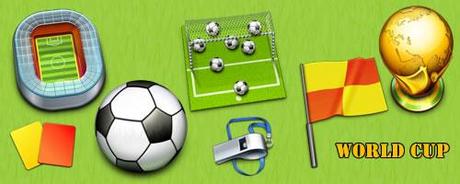 Set di icone con tema i Mondiali di Calcio