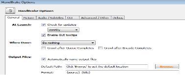 opzioni handbrake