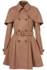 Photo 1 of Camel Belted Capelet Trench Coat