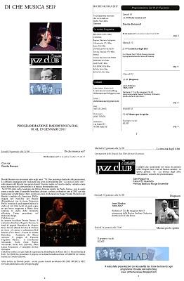 Di che musica sei? Programazione musicale dal 10 al 15 gennaio