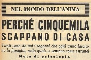 (1963) Cinquemila sono i ragazzi che ogni anno scappano di casa