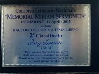 Cerimonia di premiazione del Memorial Miriam Sermoneta