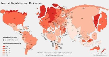 Mappa Mondiale della Penetrazione di Internet - clicca per ingrandire -