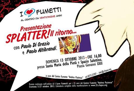 L	a manifestazione I Love Fumetti prosegue con eventi e incontri Centro Fumetto Andrea Pazienza 