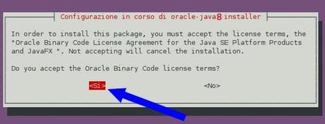 Java 8 in Ubuntu accettazione licenza