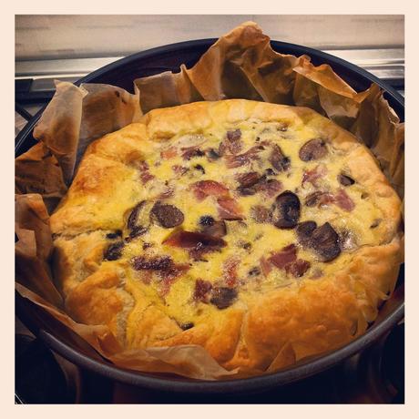 Quiche con funghi e speck