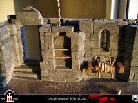 Costruzione 160: Muratura del fondaco - mensole a muro e chiusura del vano finestra