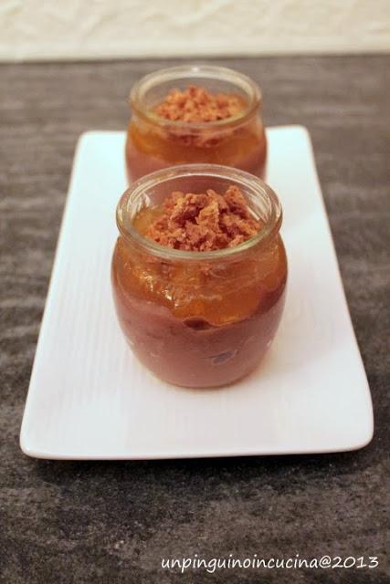 Mousse di castagne con marmellata di arance e granella di amaretti