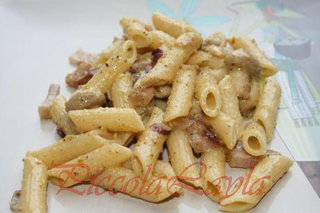 penne affumicate con funghi e pistacchi 2b