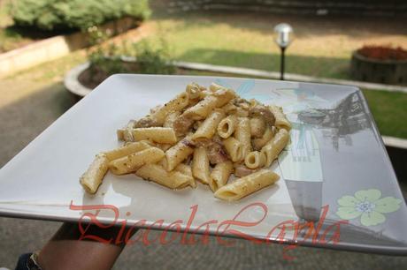 penne affumicate con funghi e pistacchi 4b