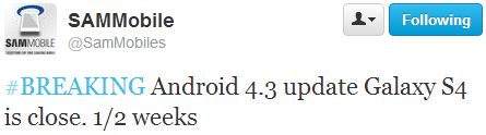 Android 4.3 per Samsung Galaxy S4 arriverà a breve! gs4