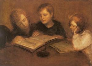 Carriere Eugene - Girls Reading (1849-1906)