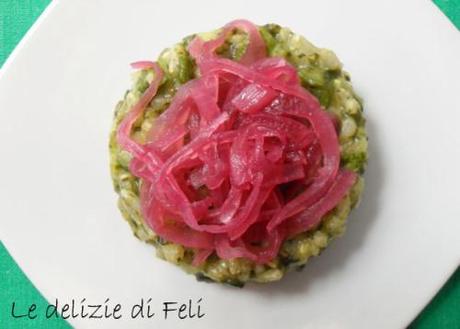 risotto verde con cipolla rossa caramellata