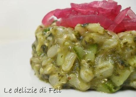 risotto verde con cipolla rossa caramellata