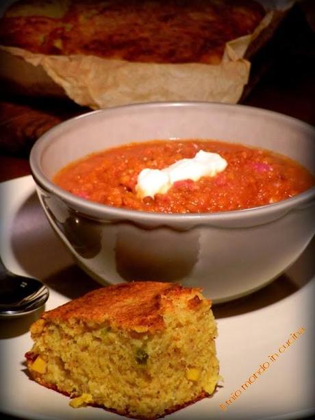 ZUPPA di LENTICCHIE piccante con PANE di MAIS