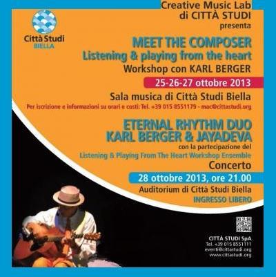 CittÃ  Studi di Biella organizza tre giorni di workshop e concerto, da venerdÃ¬ 25 a domenica 27 ottobre 2013.