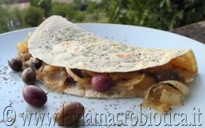 Piadina con crema di cipolle e olive