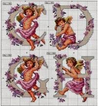Schemi per il punto croce: Alfabeto con gli angeli