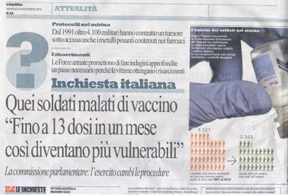 Troppi vaccini, così s’ammalano i soldati