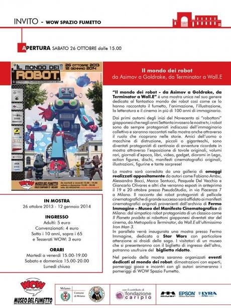 Inaugurazi​one al museo WOW Spazio Fumetto della mostra Il Mondo dei Robot WOW Spazio Fumetto 