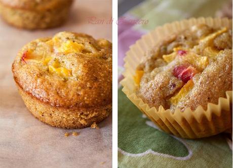 muffin integrali pesca e pistacchi