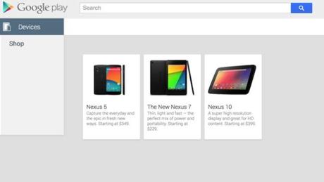 Nexus 5 on Google Play Store