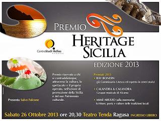 Premio Heritage Sicilia 2013, mercoledì 23 la conferenza stampa di presentazione