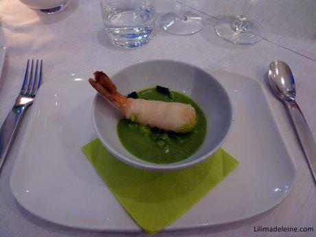 i-Fame crema di zucchine con mazzancolle in tempura