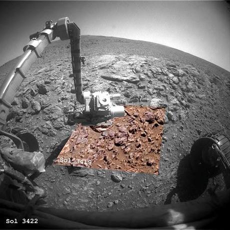 Opportunity Sol 3419 3422 Front HazCame and PanCam - Monjon