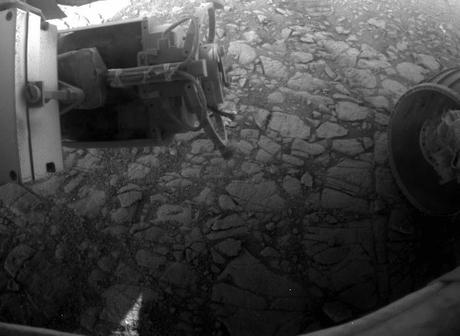 Opportunity Sol 3427 Front HazCam - RAT gif-movie - Poverty Bush