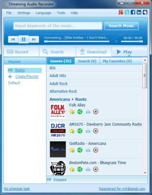 screenshot5 Streaming Audio Recorder 3.3.1 Gratis con Licenza: Il miglior programma per registrare qualsiasi fonte audio dal PC per Windows e MAC