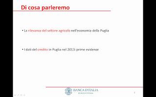 La situazione del mercato del credito e il settore agricolo