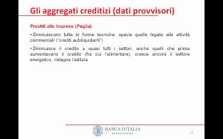 La situazione del mercato del credito e il settore agricolo