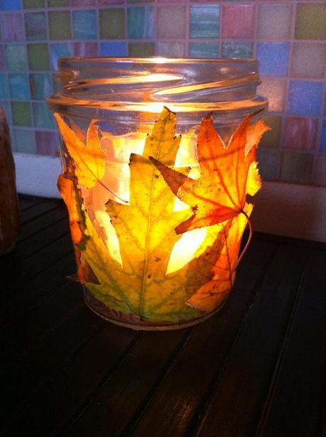 Tutorial portacandele autunno fai-da-te candleholder-handmade-leaf