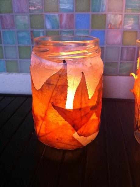 Tutorial portacandele autunno fai-da-te candleholder-handmade-leaf