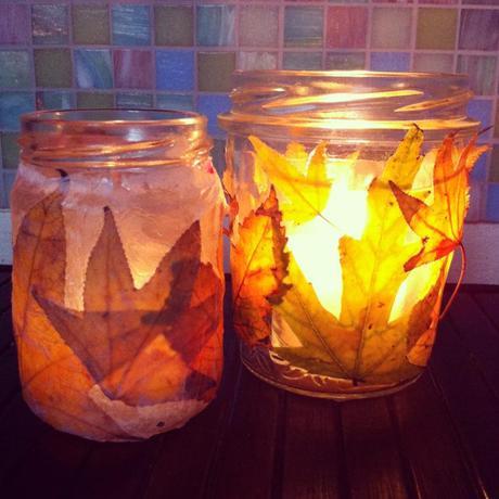 Tutorial portacandele autunno fai-da-te candleholder-handmade-leaf