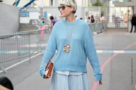 In the Street...Celeste / Baby Blue #2, New York, Milan & Paris