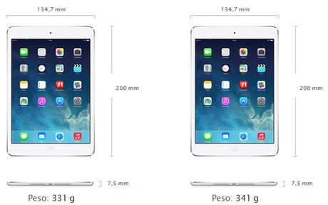 Dimensioni1 iPad Air e iPad Mini Retina: Data di uscita e prezzi ufficiali Italia [Foto e schede tecniche]