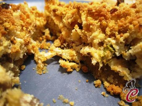 Crumble integrale di melanzane croccanti in crema di ricotta e la rivelazione di un debole