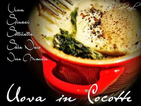 Uova in cocotte con spinaci fondenti