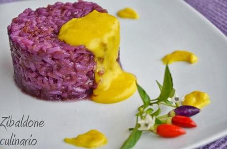 Risotto alle carote piccantino con crema al parmigiano e curcuma